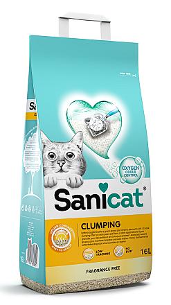 Sanicat kattenbakvulling Clumping Unscented 16 ltr