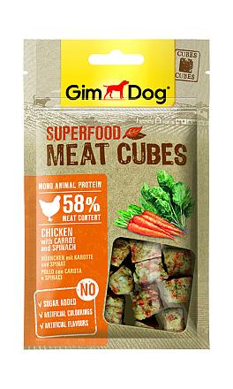 GimDog Superfood Meat Cubes kip met wortel en spinazie 40 gr