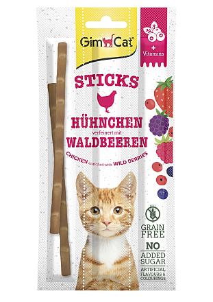 Gimcat kattensnack Sticks met Kip en Bosbessen 3 st