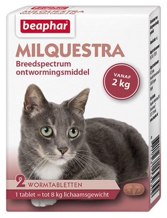 Beaphar Milquestra wormtabletten kat 2 tabl.