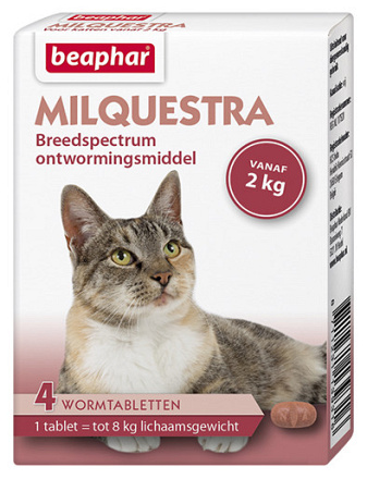 Beaphar Milquestra wormtabletten kat 4 tabl.