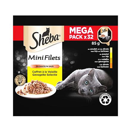 Sheba Kattenvoer Mini Filets Gevogelte <br> 32 x 85 gr