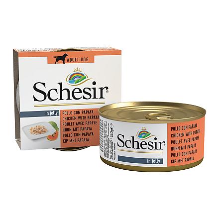 Schesir Hondenvoer Kip/Papaya Gelei 150 gr