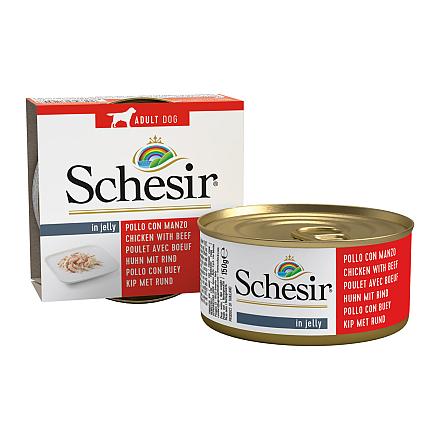 Schesir Hondenvoer Kip/Rund Gelei 150 gr