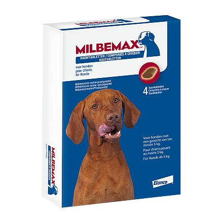 Milbemax kauwtablet hond > 5 kg 4 st