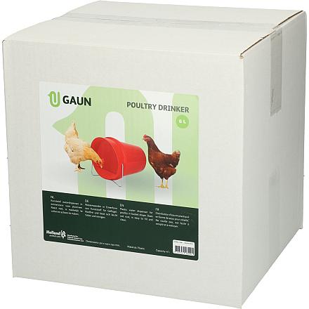 Gaun pluimvee drinkemmer kunststof <br>6 ltr red