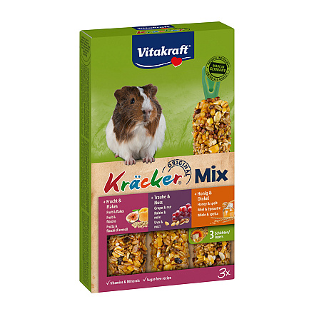 Vitakraft Kräcker Trio-Mix cavia - honing/noot/fruit 3 st