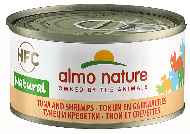 Almo Nature kattenvoer HFC Natural tonijn en garnaal 70 gr