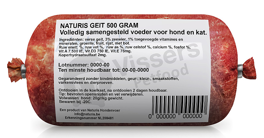 Naturis Vers Vlees voeding Geit 500 gr