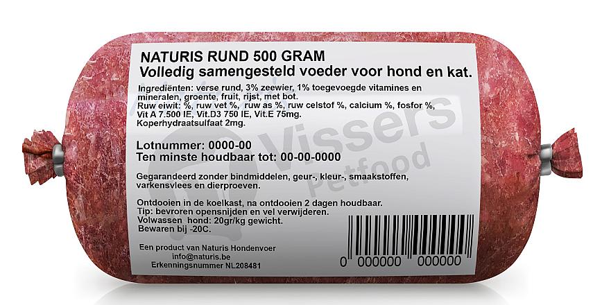 Naturis Vers Vlees voeding Rund 500 gr